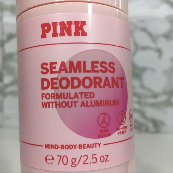 2 VS PINK SEAMLESS DEODORANT WITH ALOE WITH OUT ALUMINUM CUCUMBER SCENT NWT - Picture 3 of 7
